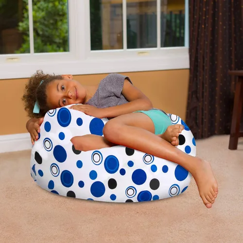 Vista 2 de Posh Creations - Sillón puff para niños, adolescentes y adultos, incluye funda extraíble y lavable a máquina, tamaño mediano de 27 pulgadas, lona