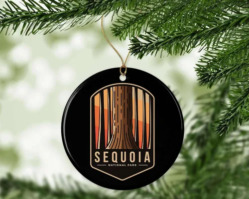 Vista 2 de Adorno del Parque Nacional Sequoia – Regalo del Parque Nacional Sequoia – Adorno de Navidad de Sequoia – Decoración del Parque Nacional Sequoia