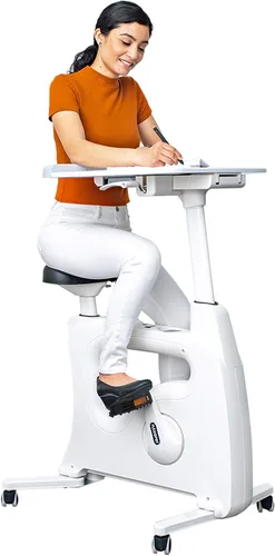 Vista 12 de FLEXISPOT Bicicleta de ejercicio con escritorio 2D, bicicleta bajo escritorio que ahorra espacio con escritorio removible, bicicletas estacionarias