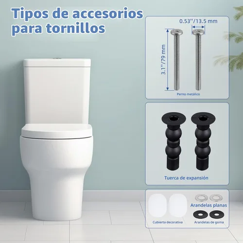 Vista 3 de SS124 - Reemplazo de asiento de inodoro compatible con TOTO, algodón blanco