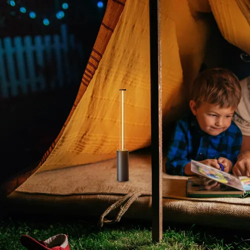 Vista 7 de Lámpara portátil inalámbrica, 3 vías táctil USB recargable con pilas, lámpara pequeña minimalista para mesita de noche y cocina, luz ambiental