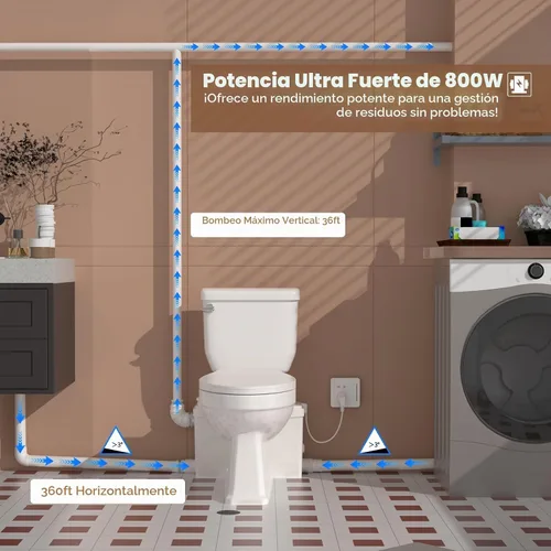 Vista 5 de 800PRO - Sistema de inodoro macerador, bomba amoladora de elevación