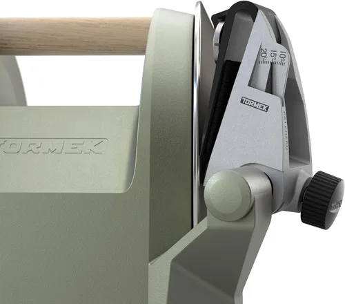Vista 2 de Afilador de cuchillos de cocina Tormek T-1 para uso doméstico - NEGRO KARBON - Versión EE. UU. - Inglés (Verde ceniza)