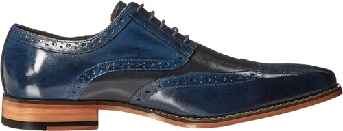 Vista 6 de Stacy Adams Tinsley Wingtip Zapatos Oxford con cordón, Azul