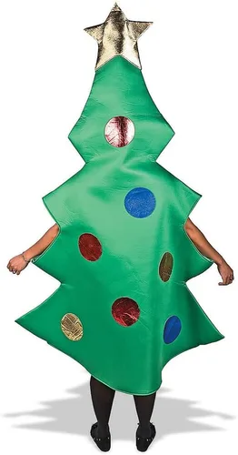 Vista 3 de Oriental Trading Disfraz de árbol de Navidad para adultos, talla única, 1 juego, se adapta sobre la cabeza, ideal para desfiles y fiestas