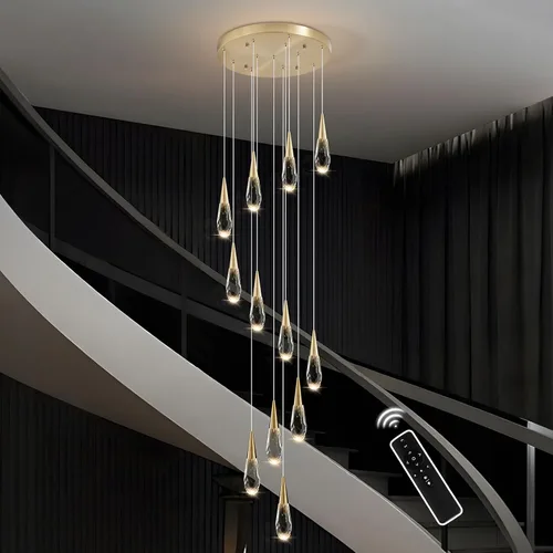 Vista 18 de Candelabro de cristal con forma de gota de lluvia, color negro, 12