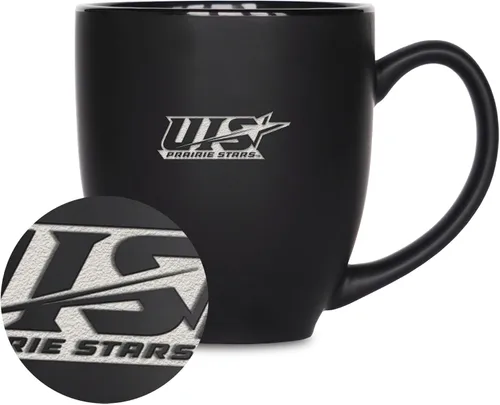 Vista 393 de Rico Industries - Taza de cerámica mate negra con grabado láser estándar de 15oz para NCAA (escuelas T & U) - Para bebidas calientes o frías