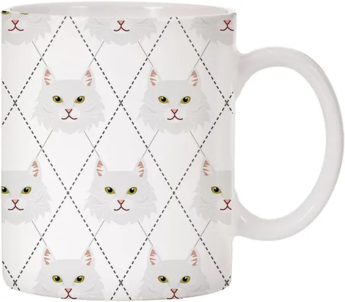 Vista 17 de Adorable Cat Breed Design Argyle Pattern Taza de café de cerámica (abisinian)