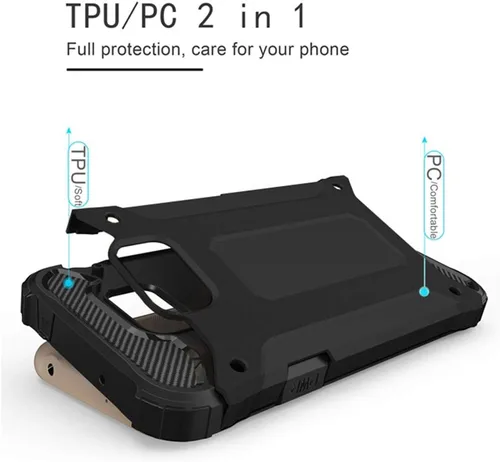 Vista 3 de Funda de teléfono para Samsung Galaxy S7 con protector de pantalla de vidrio templado y accesorios para celda, resistente, de doble capa, cuerpo
