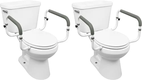Vista 10 de Carex Marco de seguridad para inodoro, rieles de seguridad para inodoro con ancho ajustable, rieles de inodoro para ancianos, discapacitados,