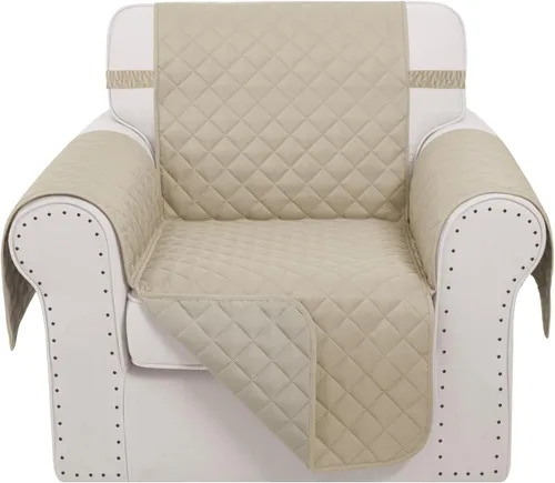 Vista 60 de Fundas para Silla Reclinable Reversibles Funda de Sofá para Mascotas Protector de Muebles Lazy Boy (Silla 23'', Beige/Beige)