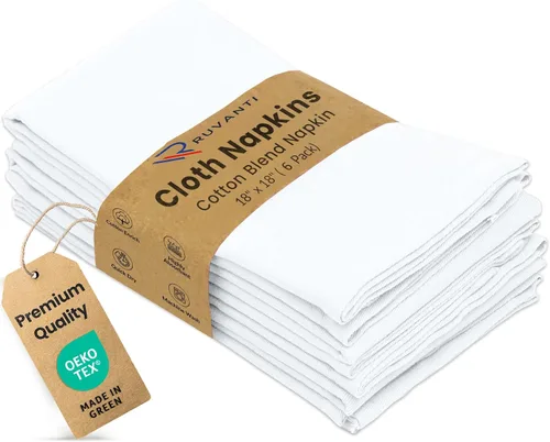 Vista 21 de Ruvanti - Juego de 4 servilletas de tela de 45x45 centímetros, lavables, suaves, duraderas, absorbentes, mezcla de algodón. Servilletas de mesa