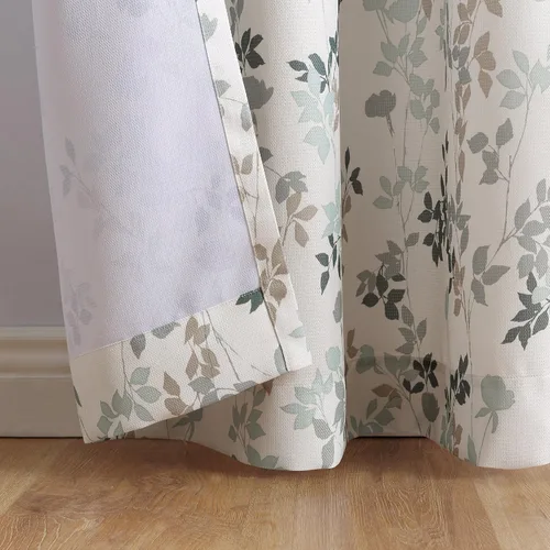 Vista 3 de No. 918 Marra - Panel de cortina semitransparente con ojales y estampado floral, 48 x 95 pulgadas, puerto