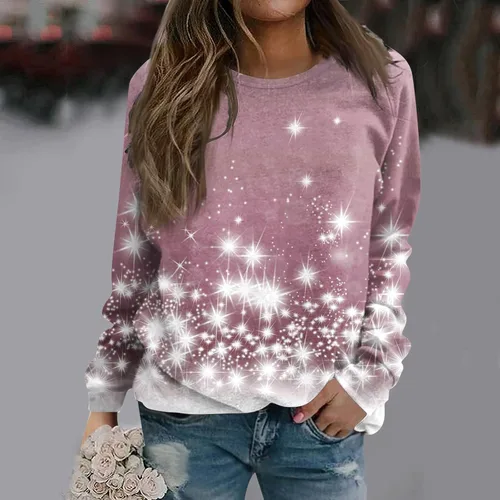 Vista 4 de RMXEi Camisas de San Valentín para mujer, manga larga, invierno y primavera, a la moda, ajuste holgado, sudaderas elegantes