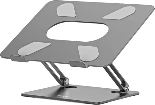 Vista 9 de BoYata - Soporte para laptop, elevador ajustable multiángulo, hasta 17 pulgadas, color negro Sturdy Alloy Steel, Heat-Vent Design and Silicone