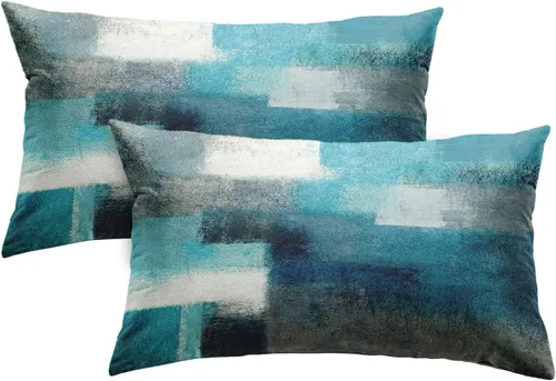 Vista 28 de Britimes Fundas de almohada modernas para decoración del hogar, 16 x 16 pulgadas, juego de 2 fundas de almohada decorativas, fundas de almohada