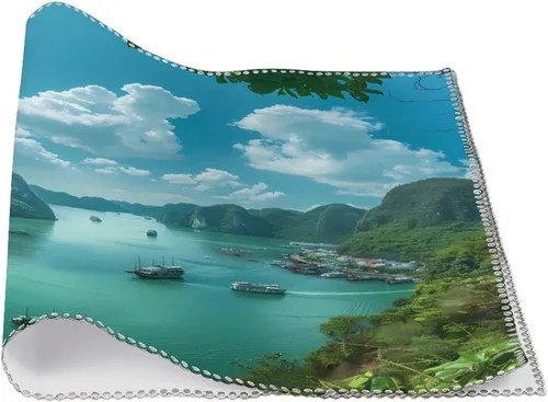 Vista 3 de Bo Hon Lsland -Vietnam Placemats Set of 6 Resistant Table Mats Washable Place Mats for Dinner Party Table Decoration