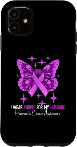 Vista 8 de I Wear Purple For My Husband Pancreatic Cancer Awareness Case for iPhone 16