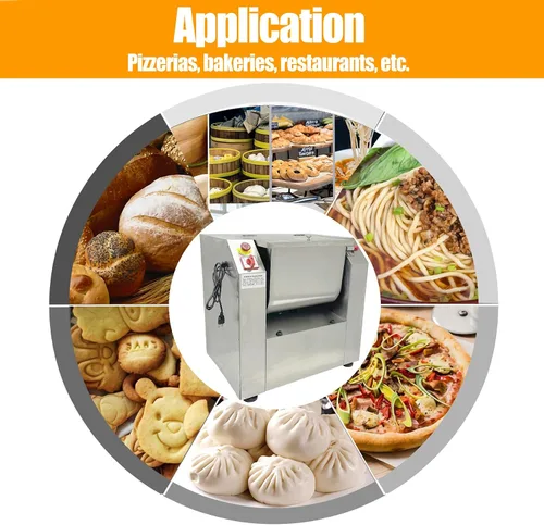 Vista 7 de TECHTONGDA Mezclador de masa comercial Mezclador de harina de acero inoxidable Máquina de amasado de masa de 110 V Mezclador de alimentos de alta