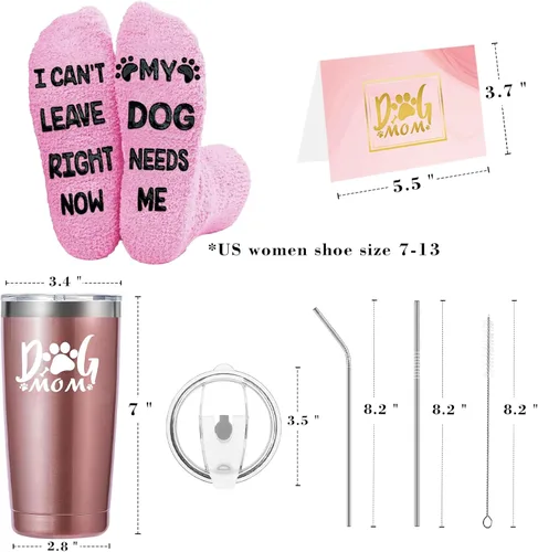 Vista 7 de Golden Associate Regalos para Mamá Perrera, Vaso Térmico Temático de Perros de 20 oz y Conjunto de Calcetines Divertidos, Rellenos para Calcetín