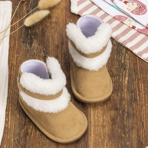 Vista 3 de Meckior Botas vaqueras con borla para bebé, mocasines con cremallera lateral, parte inferior suave, antideslizante, para niños pequeños