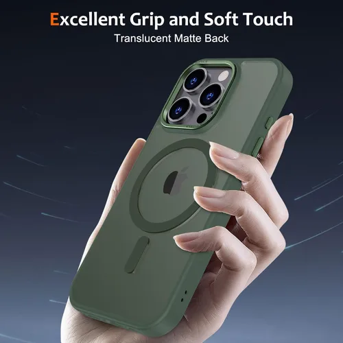 Vista 1120 de Anuck - Funda magnética para iPhone 11 compatible con MagSafe, carcasa trasera mate translúcida dura, borde de TPU, delgada, resistente a impactos