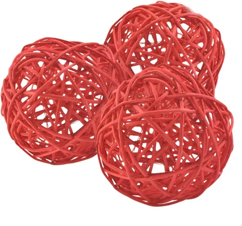 Vista 54 de 20 bolas de mimbre de ratán para decoración de mesa de boda, fiesta de Navidad (diámetro de 1.2 pulgadas, negro)