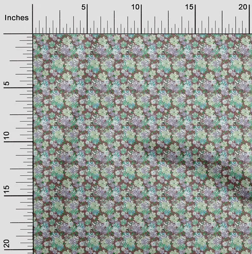 Vista 6 de oneOone Tela de algodón flexible de color morado oscuro con flores de tela para manualidades, 39.8 in de ancho, VDW