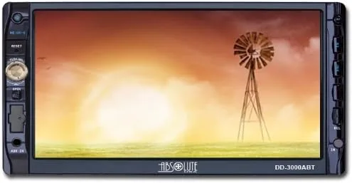 Vista 2 de Absolute DD-3000ABT Receptor reproductor de DVD multimedia de doble DIN de 7 pulgadas con pantalla táctil y panel frontal desmontable Bluetooth