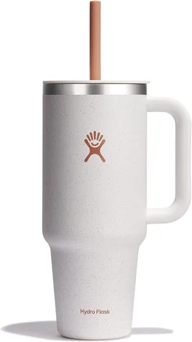 Vista 50 de Hydro Flask Vaso de Viaje con Asa, Tapa y Pajita - Acero Inoxidable Aislado en 24 Oz Aloe