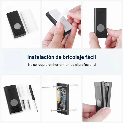 Vista 9 de Campanas de puerta inalámbricas para hogares, kits de timbre con 1 transmisor, 1 receptor, funcionamiento impermeable a un rango de 1000 pies, 48