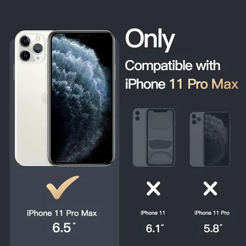 Vista 2 de JETech Funda magnética para iPhone 11 Pro Max de 6.5 pulgadas, compatible con carga inalámbrica MagSafe, a prueba de golpes, parte trasera