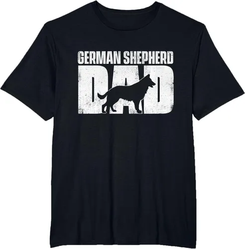 Vista 71 de Camiseta de pastor alemán para el día del padre del dueño de perros caninos, Negro