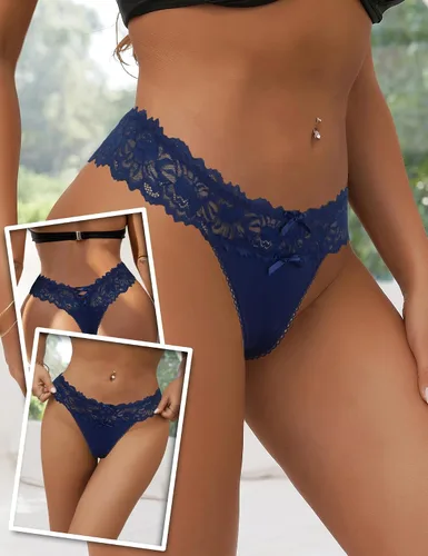 Vista 70 de ohyeah Tangas sexy de encaje tangas bragas de tiro bajo ropa interior para mujer de algodón entrepierna braga tangas bragas 4-18