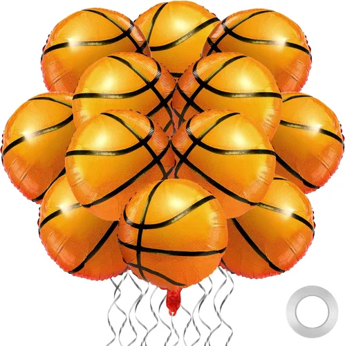 Vista 13 de Durony 12 piezas, 46 cm, globos de voleibol, decoraciones temáticas de voleibol para fiestas, globos de Mylar de aluminio, globos de voleibol