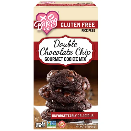 Vista 17 de XO Baking Co. Mezcla de galletas gourmet con chispas de chocolate sin gluten; sin OGM, Kosher; sin arroz; sin lácteos; sin maní; sin conservantes