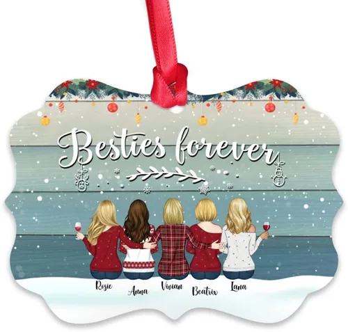 Vista 25 de Gossby Adorno personalizado para mejor amiga, regalo de Navidad personalizado con diseño, nombre, regalo de Navidad para mujeres, hermana del alma