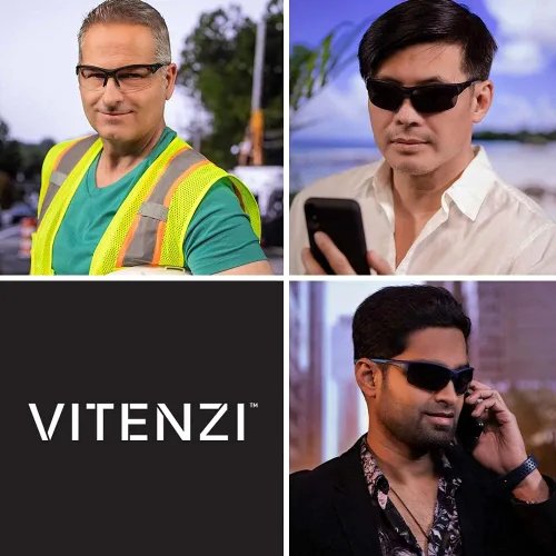 Vista 6 de VITENZI Gafas de seguridad bifocales con lectores, TR90, gafas protectoras de lectura de seguridad deportiva, Chieti Azul
