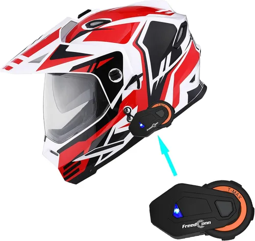 Vista 21 de 1Storm Dual Sport Motocross Off Road Casco de cara completa con visera doble: HF802