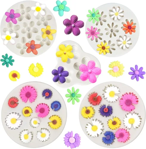Vista 8 de 4 moldes de silicona para dulces, mini moldes de silicona de chocolate para decoración de pasteles, pequeños moldes de arcilla polimérica