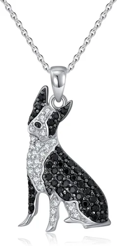 Vista 55 de Collares con colgante de perro de plata de ley S925 – 24 razas corgi/husky/labrador/pastor para mujer