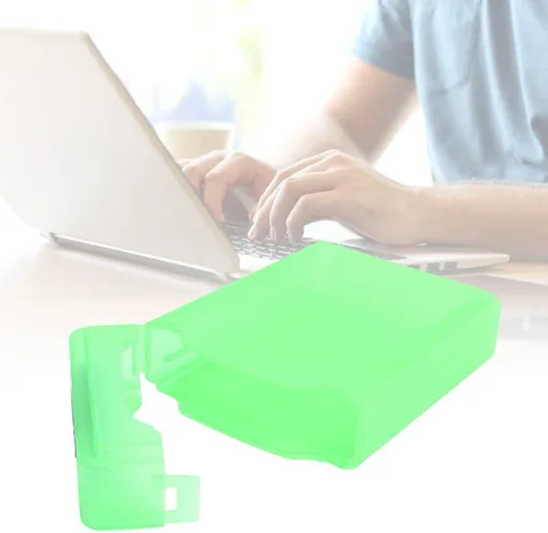 Vista 3 de Caja de protección de disco duro de 3.5 pulgadas, ABS a prueba de golpes, antiestática, para HDD SSD de 3.5 pulgadas, diseño transparente con Verde