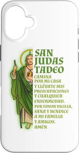 Vista 23 de Funda para iPhone 16 San Judas Tadeo con Oración