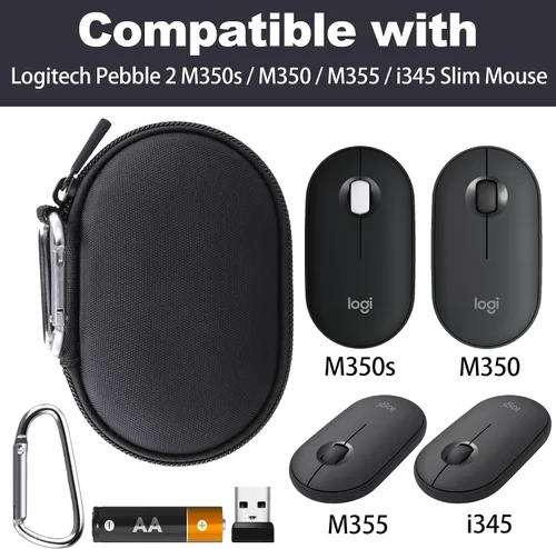 Vista 3 de co2CREA Funda rígida de repuesto para Logitech Pebble M350 / M350s / M355 / i345 / i345 ratón inalámbrico Bluetooth