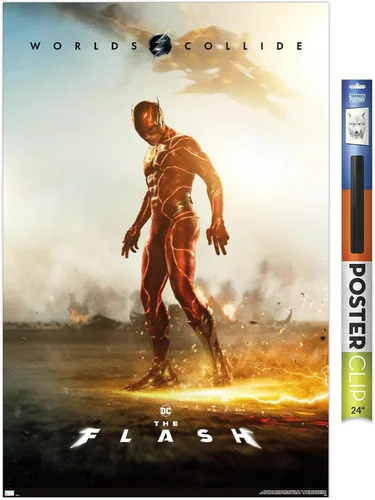 Vista 15 de DC Comics Movie The Flash - Póster de pared de una hoja, 34 pulgadas de largo x 22.4 pulgadas de ancho, versión enmarcada en negro Versión con marco