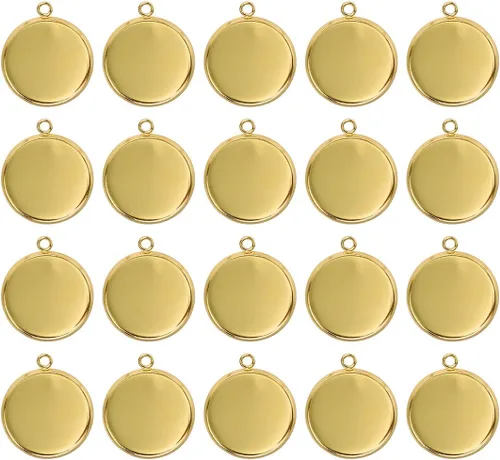 Vista 6 de LANBEIDE Bandejas colgantes de bisel de acero inoxidable de 50 piezas con Redondo 0.394 in-50pcs