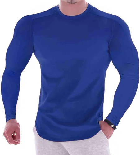 Vista 29 de Camisas de compresión atléticas de manga larga para hombre, capa base, camisa de entrenamiento atlético, camisas de compresión, camisetas deportivas