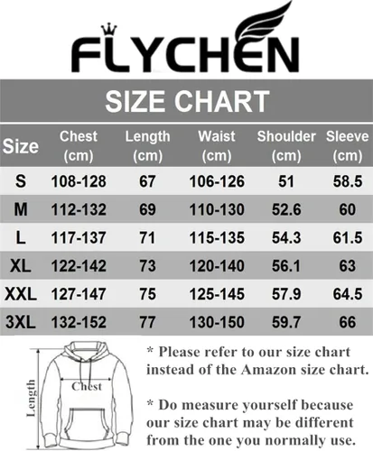 Vista 2 de FLYCHEN Sudadera con capucha realista en 3D para hombre, de manga larga, con bolsillos