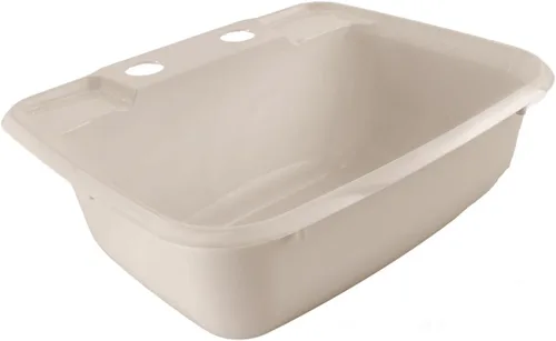 Vista 5 de RecPro Lavabo de Baño Rectangular para RV Lavabo de Tazón Único Fregadero para Autocaravana Plástico (Marrón Arena)