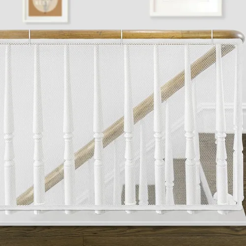 Vista 12 de Banister Guard - Red de seguridad infantil de 6.6 x 2.6 pies, barandilla para escaleras, barandillas de malla para niños, juguetes, mascotas